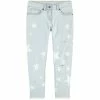 Discount 🎉 Stella Mccartney Kids - Star Pattern Distressed Jean In Light Denim 🤩