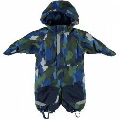 Budget 🤩 Stella Mccartney Kids - Baby Boy Camouflage Printed Snowsuit In Blue Multi ⌛