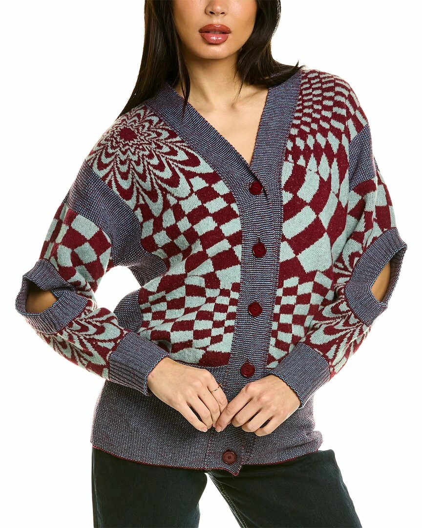 Discount 👍 Stella McCartney Geometric Wool-Blend Cardigan for 👩 women ⌛ 3 Discount 👍 Stella McCartney Geometric Wool-Blend Cardigan for 👩 women ⌛