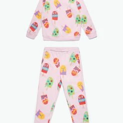 Discount ✨ Stella Mccartney 👧 Girls - Ice Lollies Cotton Fleece Tracksuit in Pink for kids 👍
