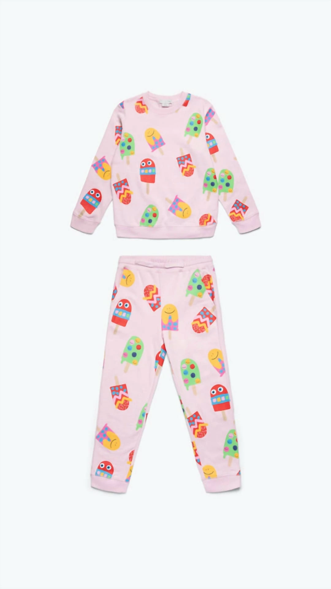 Discount ✨ Stella Mccartney 👧 Girls - Ice Lollies Cotton Fleece Tracksuit in Pink for kids 👍 3 Discount ✨ Stella Mccartney 👧 Girls - Ice Lollies Cotton Fleece Tracksuit in Pink for kids 👍